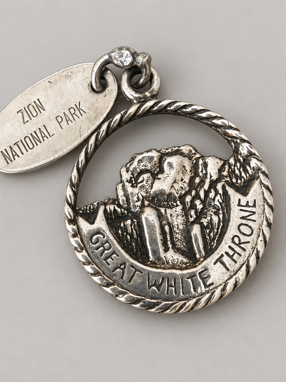 Vintage Sterling Silver Great White Throne of Zion National Park 925 Collectible